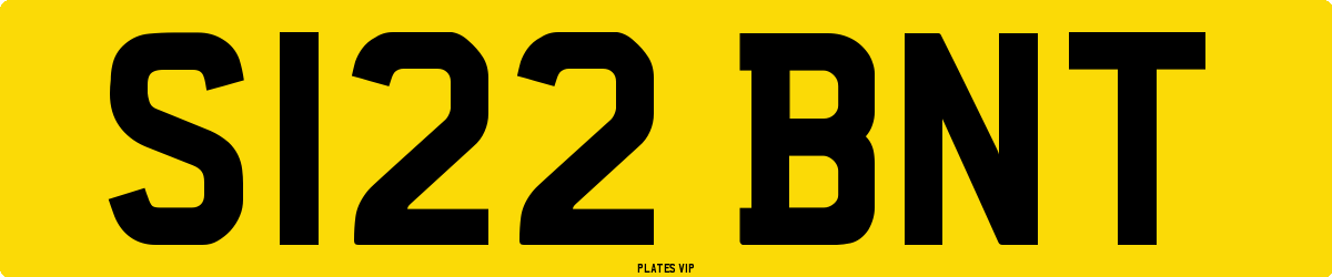 S122 BNT Number Plate
