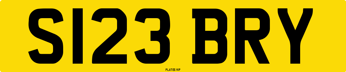 S123 BRY Number Plate