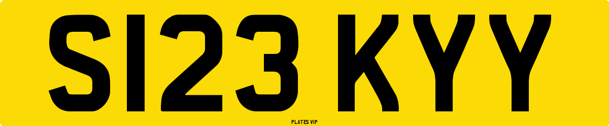 S123 KYY Number Plate