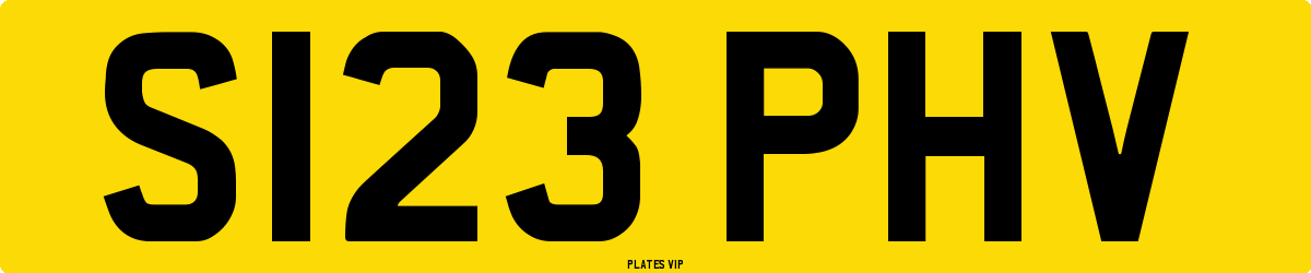 S123 PHV Number Plate