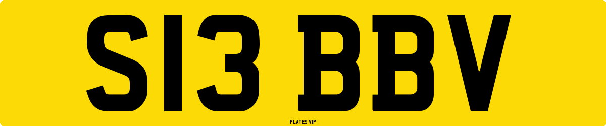 S13 BBV Number Plate