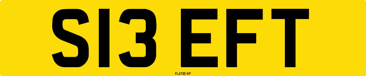 S13 EFT Number Plate