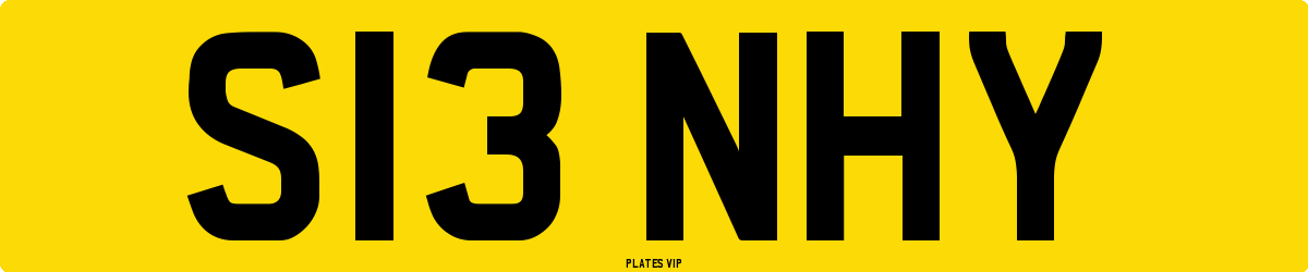 S13 NHY Number Plate