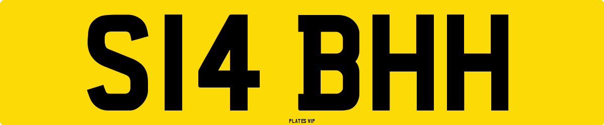 S14 BHH Number Plate