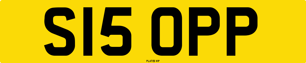 S15 OPP Number Plate