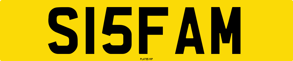 S15FAM Number Plate