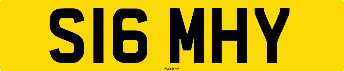 S16 MHY Number Plate