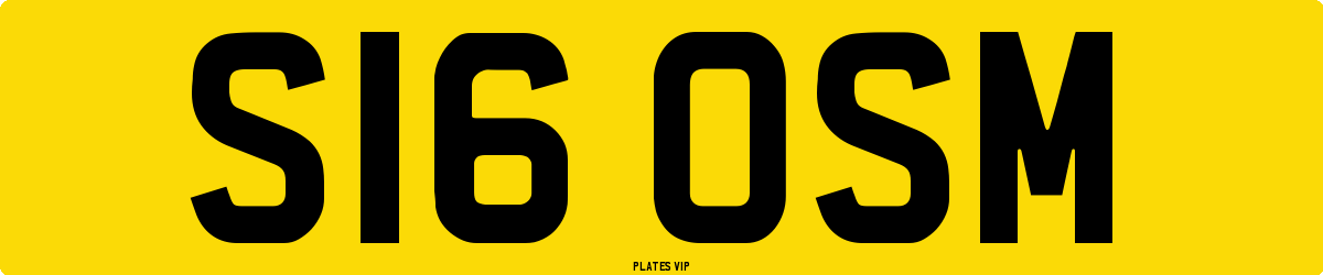 S16 OSM Number Plate