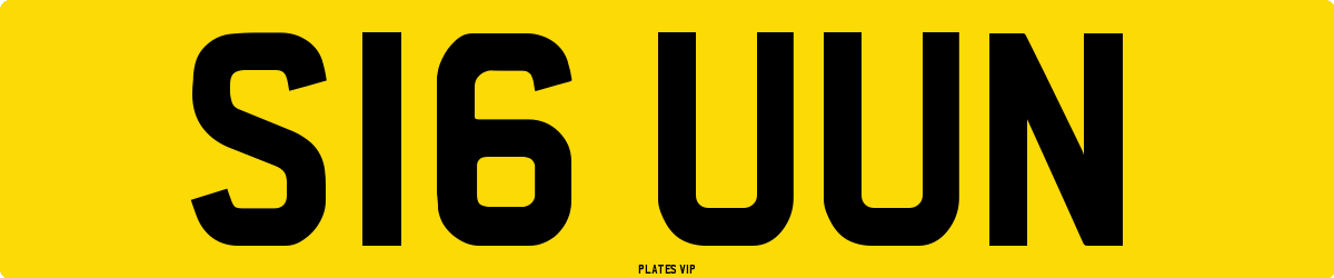 S16 UUN Number Plate
