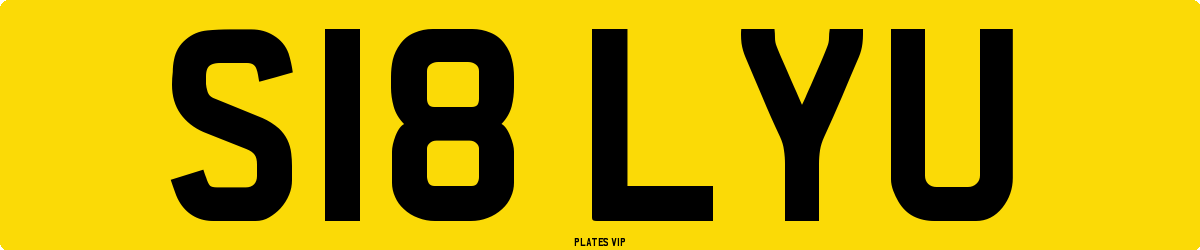 S18 LYU Number Plate