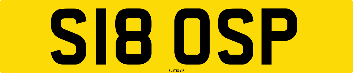 S18 OSP Number Plate