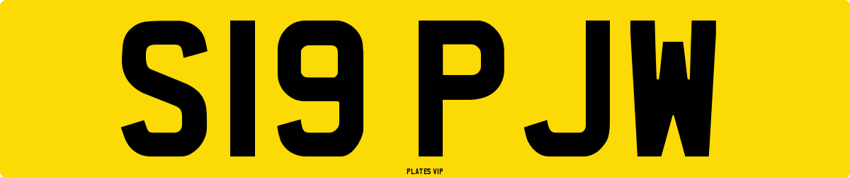 S19 PJW Number Plate