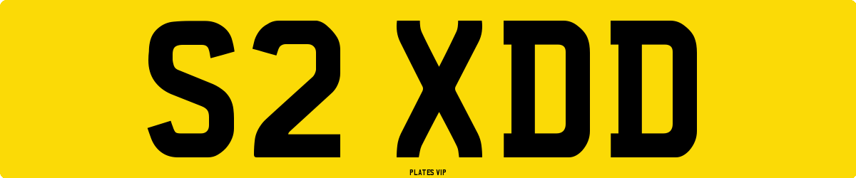 S2 XDD Number Plate