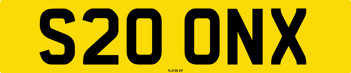 S20 ONX Number Plate