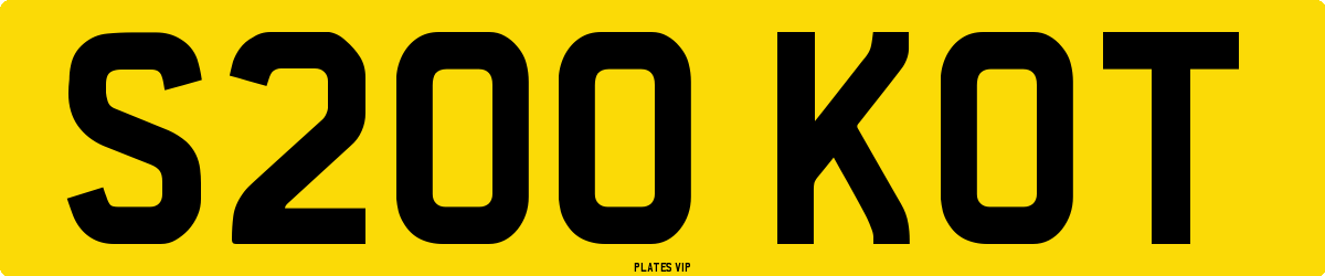 S200 KOT Number Plate