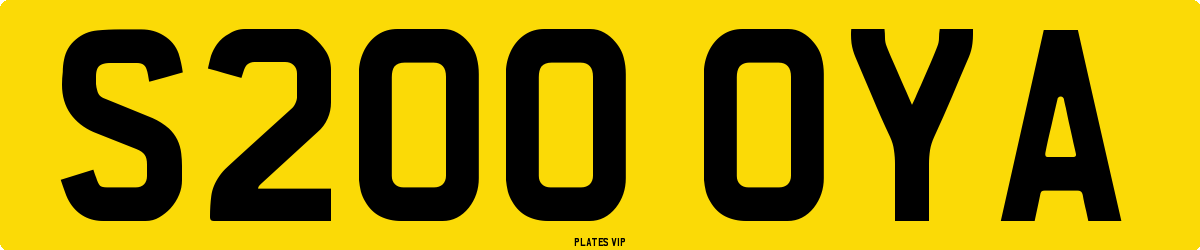 S200 OYA Number Plate