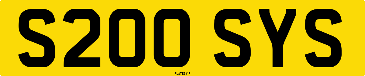 S200 SYS Number Plate
