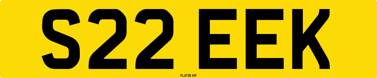 S22 EEK Number Plate