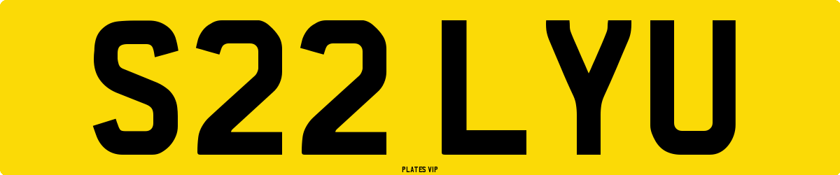 S22 LYU Number Plate