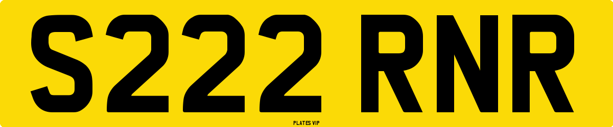 S222 RNR Number Plate