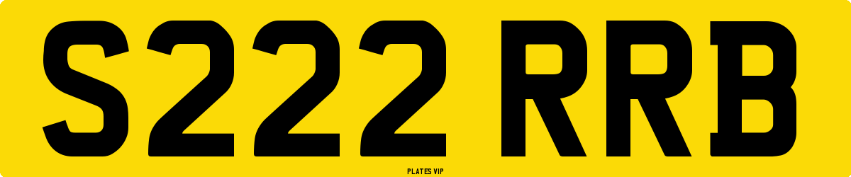 S222 RRB Number Plate