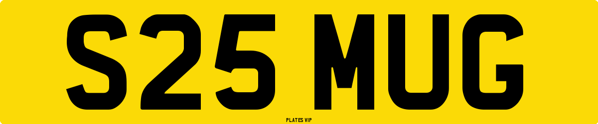 S25 MUG Number Plate