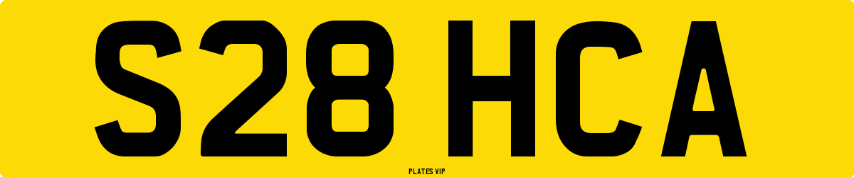 S28 HCA Number Plate