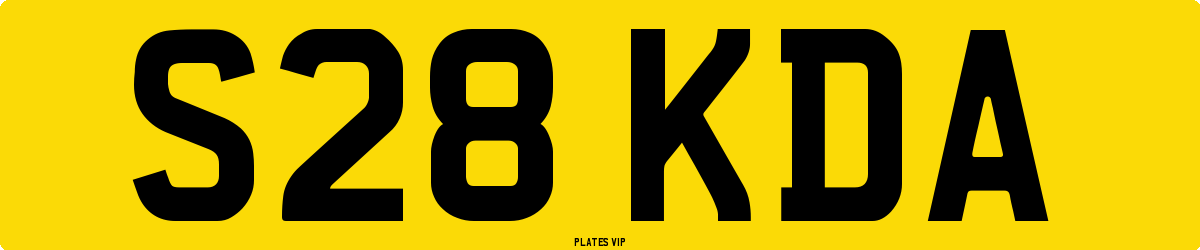 S28 KDA Number Plate
