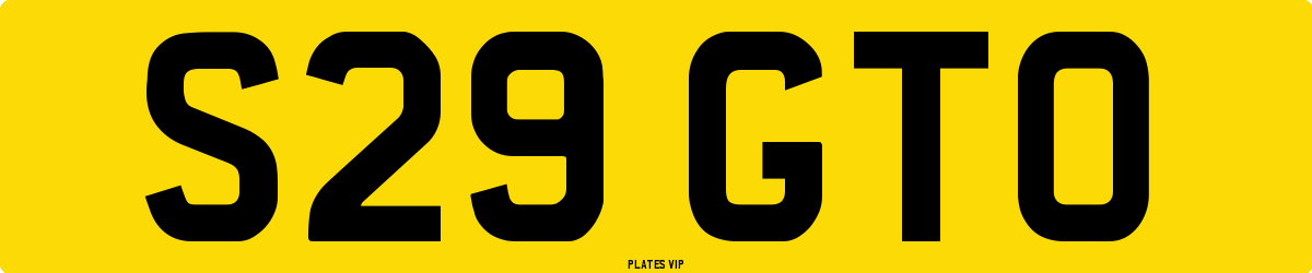 S29 GTO Number Plate