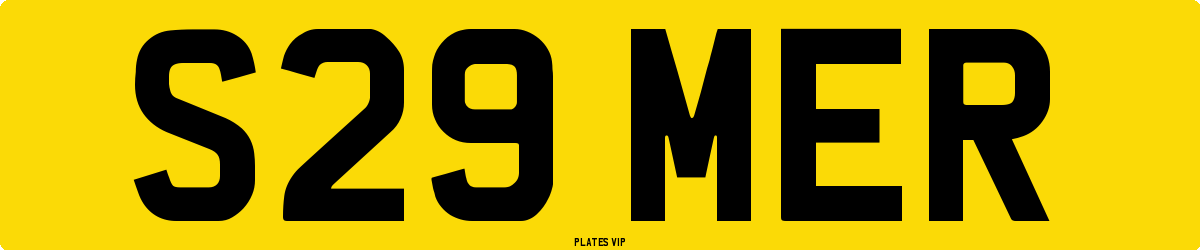 S29 MER Number Plate