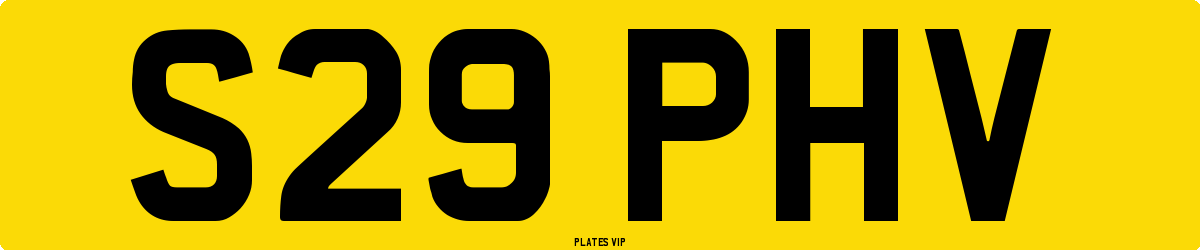 S29 PHV Number Plate