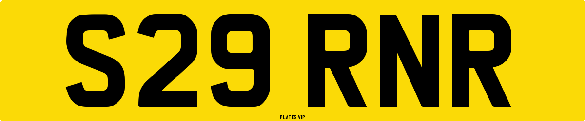 S29 RNR Number Plate