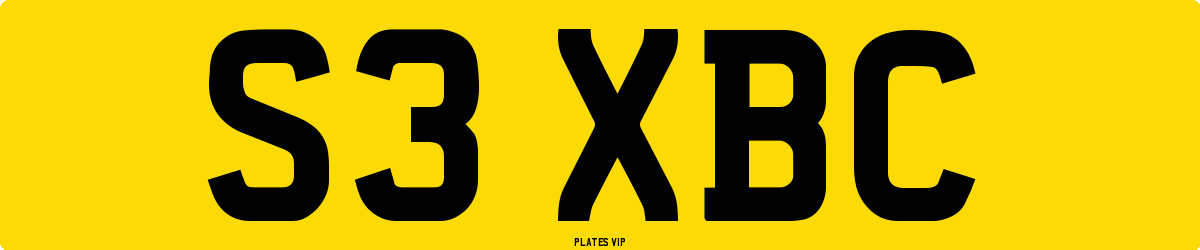 S3 XBC Number Plate