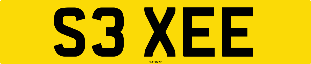 S3 XEE Number Plate