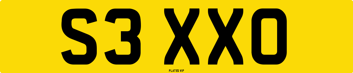 S3 XXO Number Plate