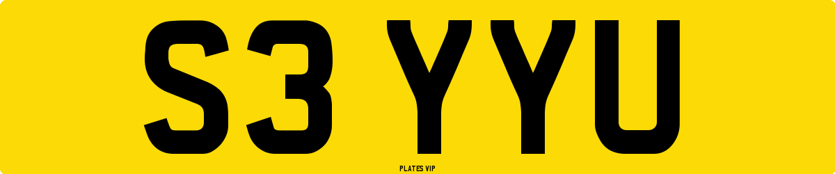 S3 YYU Number Plate