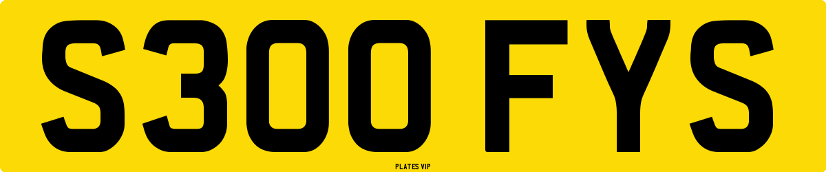 S300 FYS Number Plate