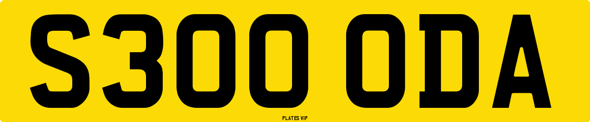 S300 ODA Number Plate