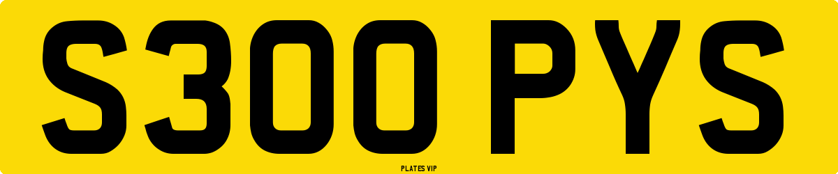 S300 PYS Number Plate