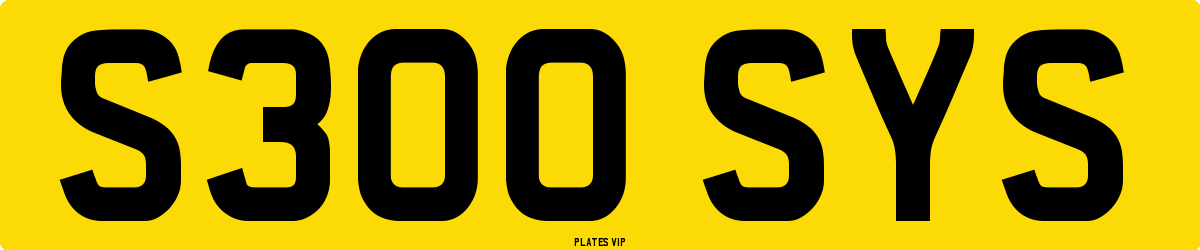 S300 SYS Number Plate