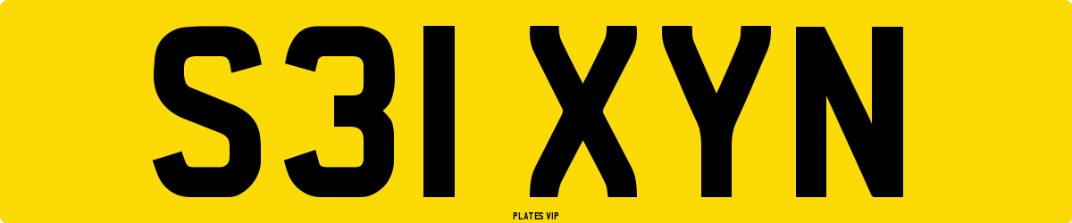 S31 XYN Number Plate