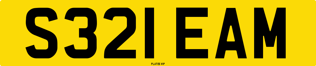S321 EAM Number Plate
