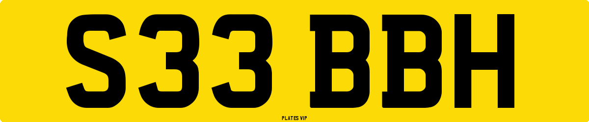 S33 BBH Number Plate
