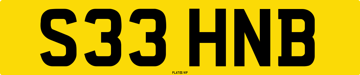 S33 HNB Number Plate