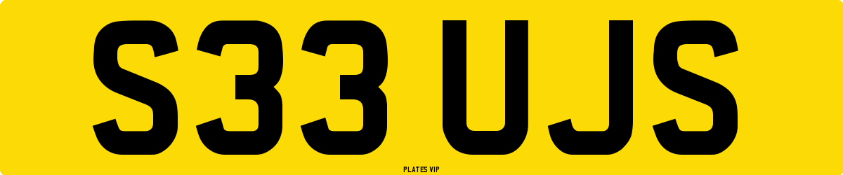 S33 UJS Number Plate