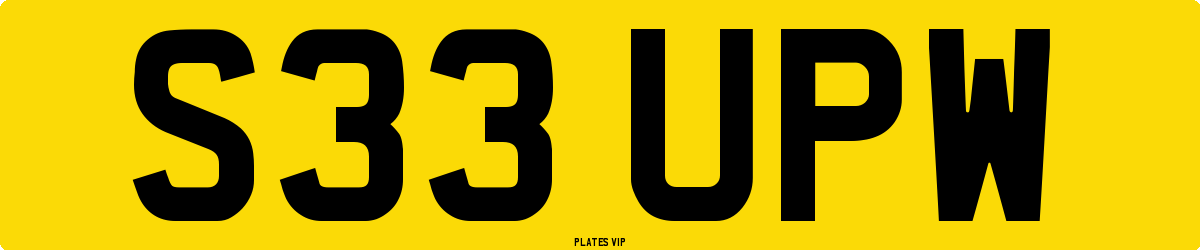 S33 UPW Number Plate