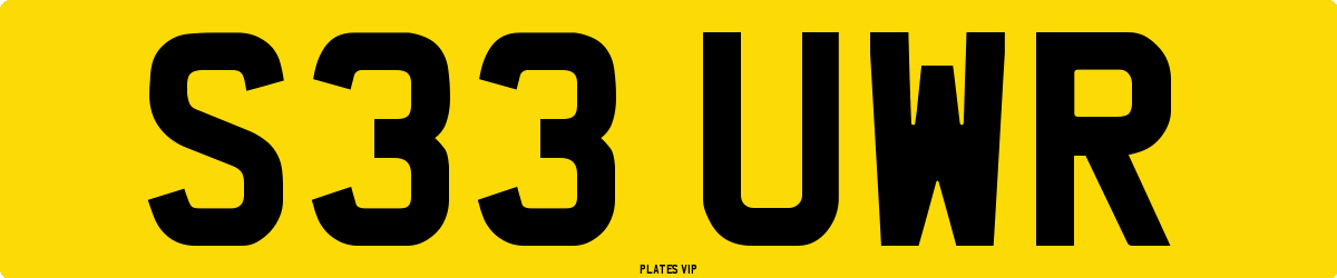 S33 UWR Number Plate