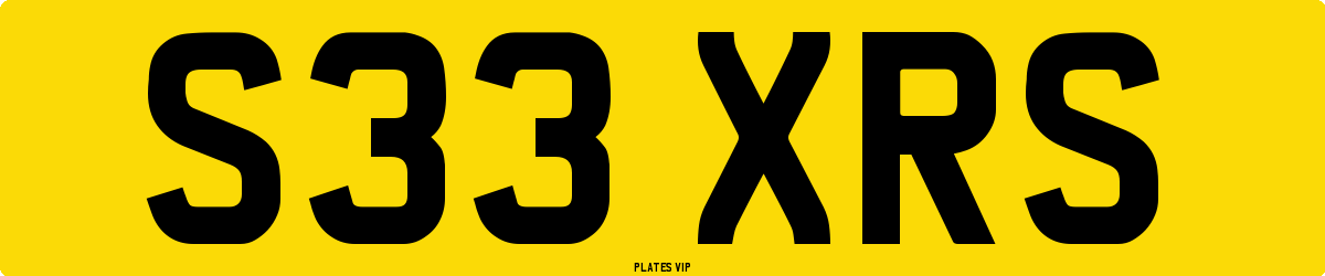 S33 XRS Number Plate