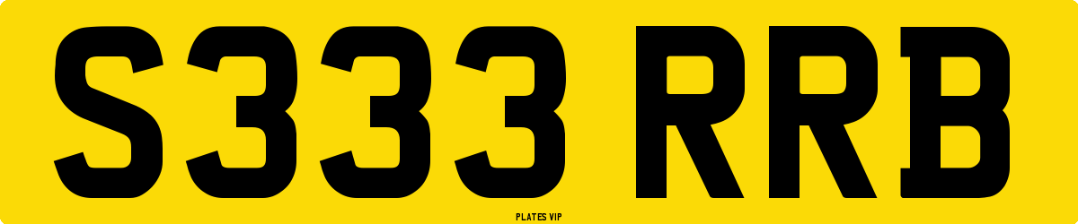 S333 RRB Number Plate