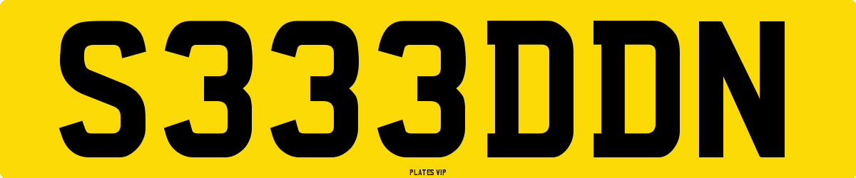 S333DDN Number Plate